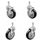 Service Caster 5 Inch Black Polyurethane Wheel Swivel 3/8 Inch Threaded Stem Caster Brake, 2PK SCC-TS20S514-PPUB-BLK-TLB-381615-2S2 - alternate 1